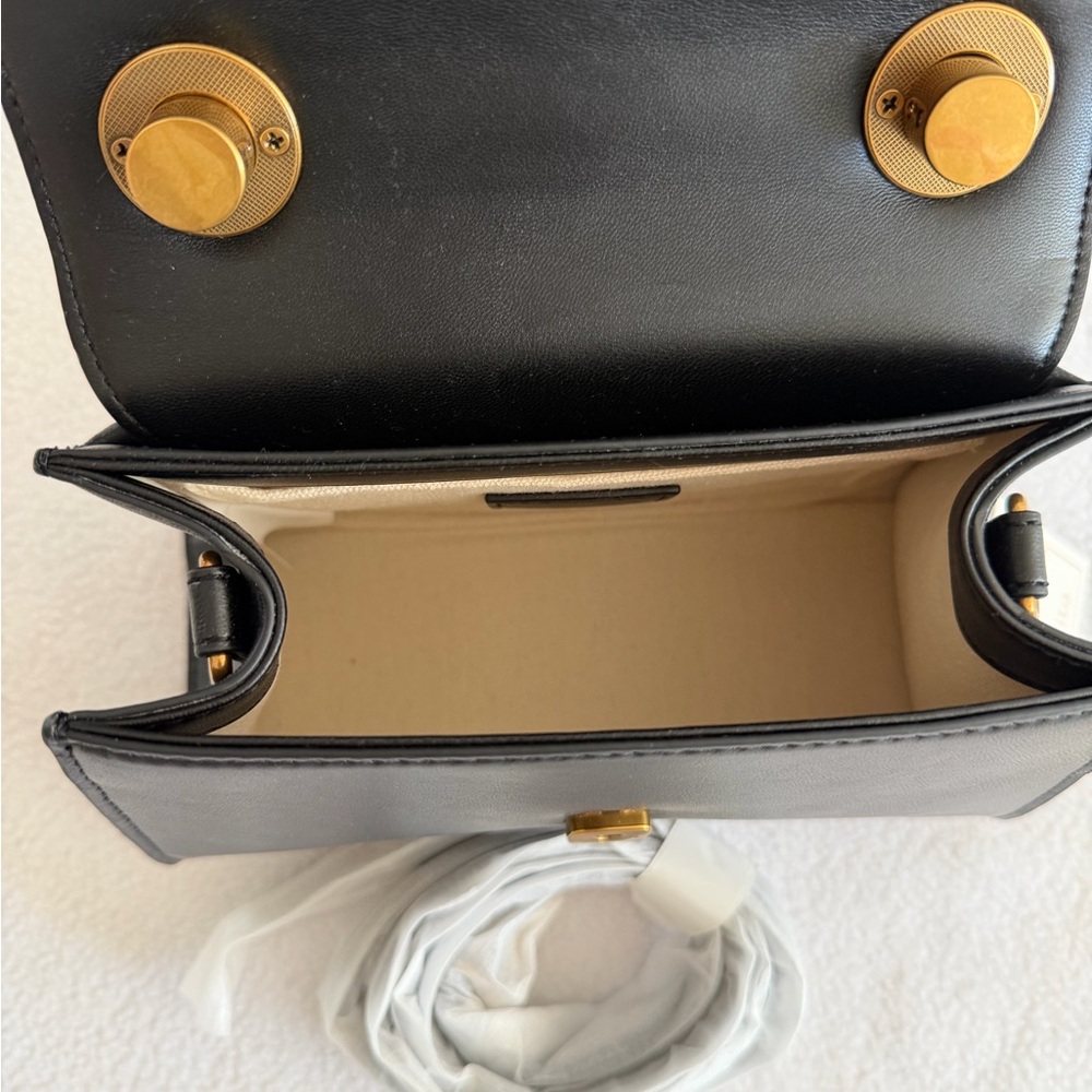 Dolce Vita Black Braided Mini Top-Handle Bag with Gold Hardware - Picture 12 of 12